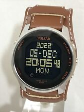 Pulsar Men’s Digital Chronograph LCD Display Leather Strap Watch  PQ2049X1 PNP