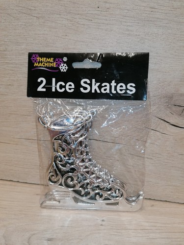 Christmas silver ice skates - christmas,