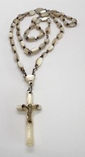Antique Vintage Mother of Pearl Rosary Beads & Crucifix Cross 66cm No Reserve!
