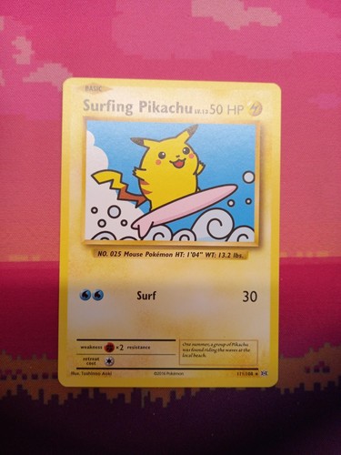 Pokemon card surfing pikachu - card,