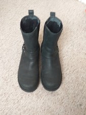 Ugg Australia Mens Driskill  Black Leather Sheepskin Boots/Size UK8/USA9/EURO42