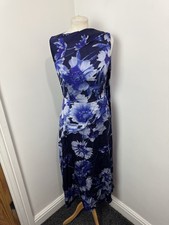 Erdem Women's Blue Draped Floral Cocktail Dress UK 10 BNWT