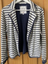 Women’s Quba Sails Cotton Jacket Size 16 Navy Stripe
