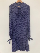 Ghost Purple Dress Long Sleeve size Small Knee Length  Leaf Print