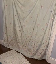 V&A Duck Egg Poppy Field Jade Floral Bedding. Double Duvet Cover & 2 Pillowcases