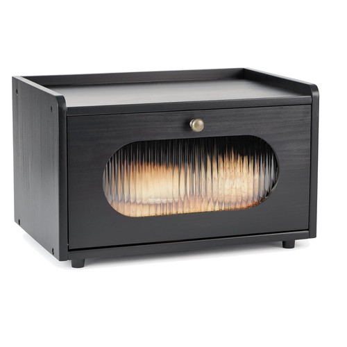 Wooden bread bin with - bread, acrylic