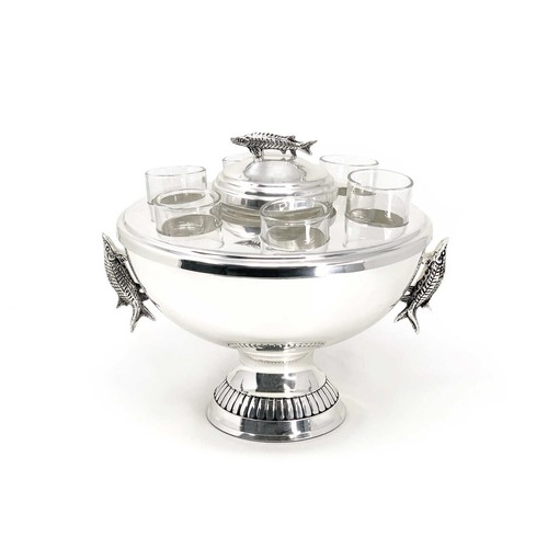 Silver fish shot - 6, shot-glass