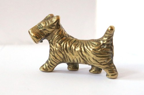 Brass scottie dog ornament - brass,