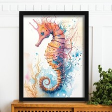 Watercolour Seahorse Wall Art