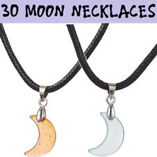 30pcs Glass Moon Charm Pendant