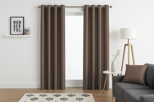 Faux silk curtains - -,