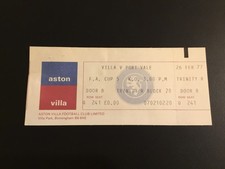Unused Ticket: 1976/77 FA Cup Rd 4.  Aston Villa v Port Vale. vgc