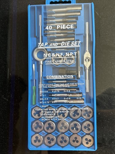 Metric tap and die - and, 39pcs