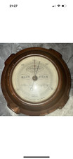 Short & Mason of London walnut and brass barometer