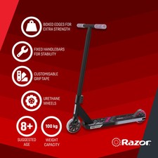 Razor Pro XXX Stunt Scooter For Kids Aged 8+, Black/Grey