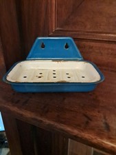 Vintage White Enamel Lidded Cup/Container/Soap Dish