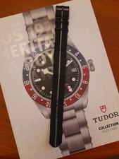  TUDOR Black With Gold Stripe  Fabric Watch Strap & PVD Buckle