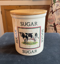 T G Green Cloverleaf Sugar Jar
