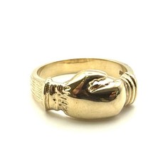 9ct Yellow Solid Gold Boxing Glove Ring Man’s Boxing Glove SOLID GOLD Hallmarked