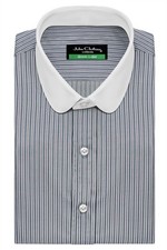 Men's Dark Grey Stripes Banker