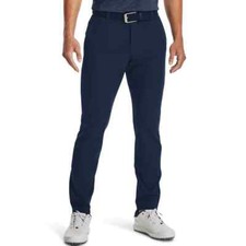 Mens Under Armour Drive Tapered Fit Stretch Golf Trousers, 410 Navy, NEW