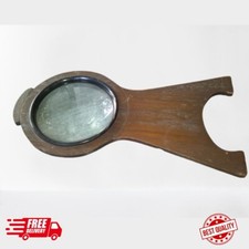 Antique Style Large Magnifying glass Wood Handle Magnifier Brass Screw 1930 Year