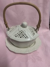 Hartley Greens&Co Leedsware Pottery Creamware Lidded Sauce dish-Ladle RARE✅39