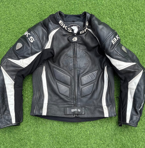 Bks motorcycle leather jacket - leather,
