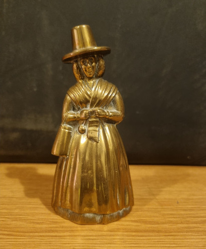 Brass lady bell figurine - lady, in
