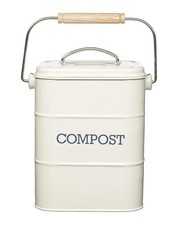 KitchenCraft Living Nostalgia Metal Kitchen Composter Antik-Cremeweiß, Cream