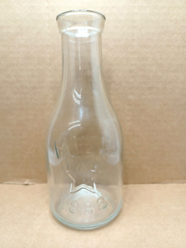 Milk bottle quart glass - milk,