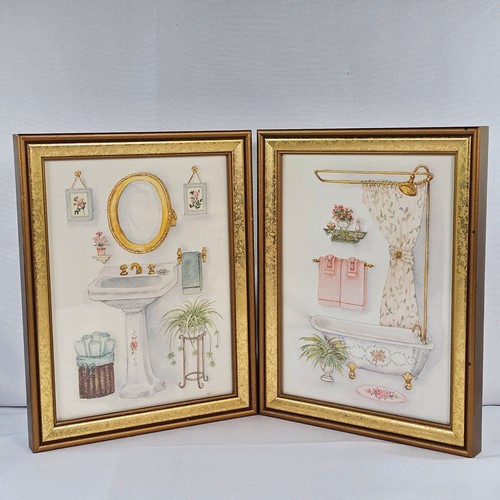 Vintage bathroom art set - set, 2