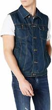 Men's Denim Waistcoats Jeans Slim Fit Jacket Sleeveless Cowboy Retro Biker Vest