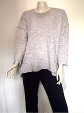 BARBARA SPEER thick Merino Wool Asymmetric  oversized oatmeal unisex Sweater