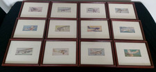 12 VINTAGE FRAMED & MOUNTED WW1 & OTHER EARLY AIRCRAFT PRINTS IN GOOD CONDITION