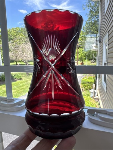 Vintage bohemian ruby red - bohemian, cut