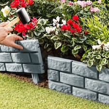 Garden Lawn Edging Wall Lawn Border Brick Effect Garden Fencing Flexible Panel