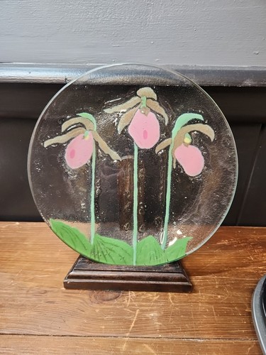 1980s fused glass plate - glass,