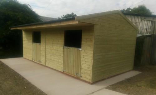 Double horse stable - horse, 24'