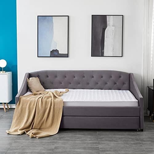 Daybed with trundle grey 3ft - trundle,