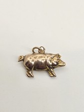 9ct Gold Pig Charm Vintage 20