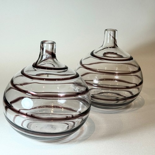Vintage purple clear spiral - clear,