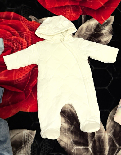 White quilted padded hooded - quilted,