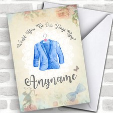 Page Boy Vintage Suit On Hanger Floral Will You Be My Page Boy Personalised Card