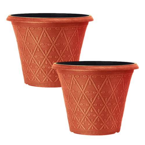 2pc plastic prisma planters - 2pc,