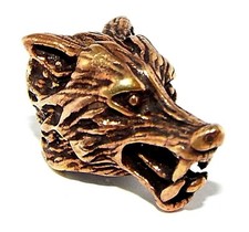 Wolf Viking Celtic Beard Hair Bead (9mm hole, made from Solid Bronze)
