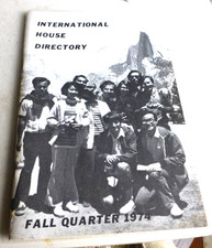 VINTAGE DIRECTORY UC BERKELEY CAL INTERNATIONAL HOUSE FALL 1974 w/STUDENT PICS