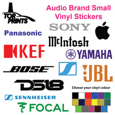 Small Audio Sound Vinyl Stickers/Decals Colour OF YOUR CHOICE 10cm Wide