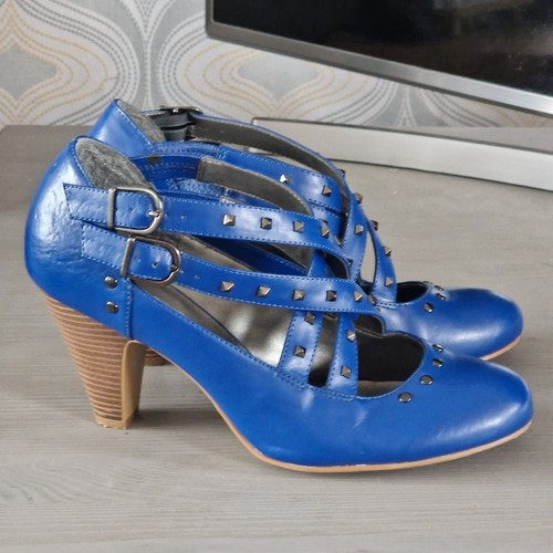 Size shoes blue leather - 8,