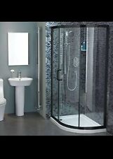 Noir Black Offset Quadrant Shower Enclosure - 1100mm, 6mm Glass